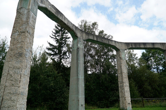 Concrete structure called "Mucholapka" (fly catcher) built by Nazi Germany in Ludwikowice Klodzkie, Poland