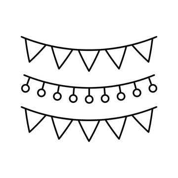 recommend clip art: Colorful hanging banners for decorating wedding venues