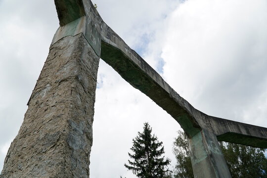 Concrete structure called "Mucholapka" (fly catcher) built by Nazi Germany in Ludwikowice Klodzkie, Poland