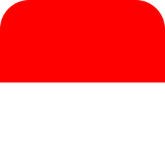 Naklejka premium Indonesian flag with rounded rectangle shape and transparent background