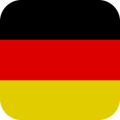 Naklejka premium German flag with a rounded rectangle shape and transparent background