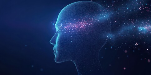 Obraz premium Digital Mind: An Abstract Representation of Thought and Imagination