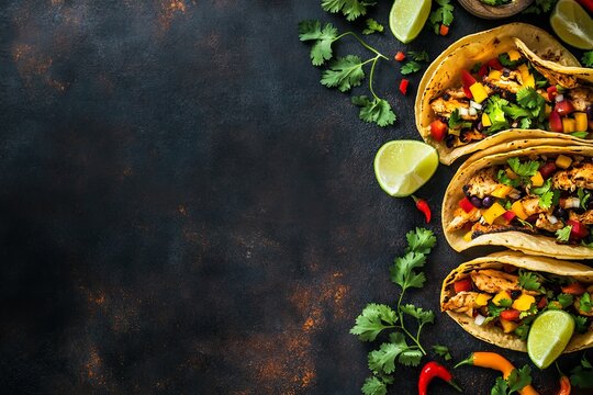 Delicious Tacos on a Rustic Background