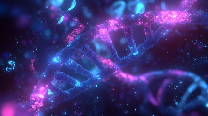 DNA Helix with Colorful Details. Abstract colorful DNA structure. Technology and medical science background