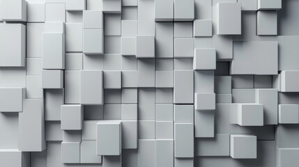 “Abstract geometric blocks arranged on a grey background, rendered in 3D. A minimalist and modern composition ideal for design projects or presentations.”