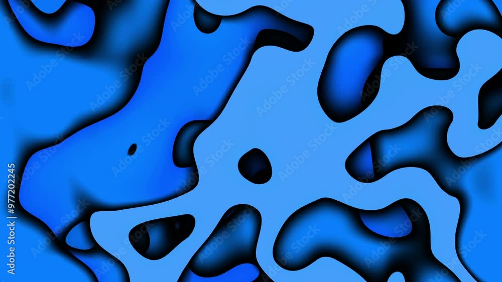 Poster 3d abstract background with paper cut shapes. abstract seamless loop footage. blue carving art
