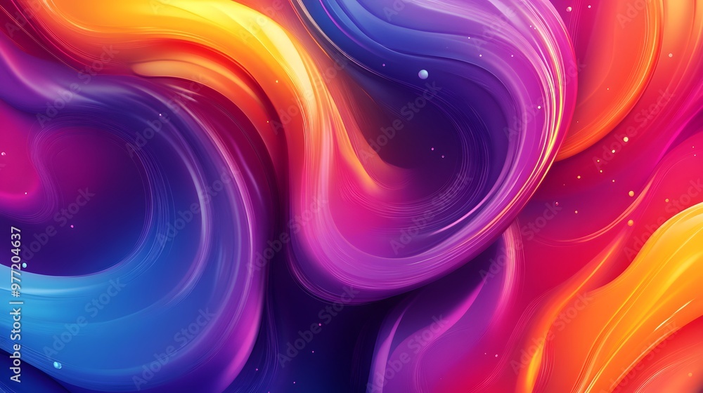 Wall mural vibrant abstract background featuring liquid wavy shapes for futuristic banner. abstract liquid wavy