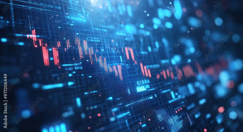 Poster abstract digital data visualization