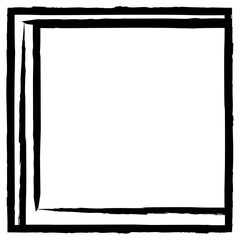 Black square frame isolated on white. Old worn frame . Vector frame for text, photo, card, certificate, picture, banner, poster