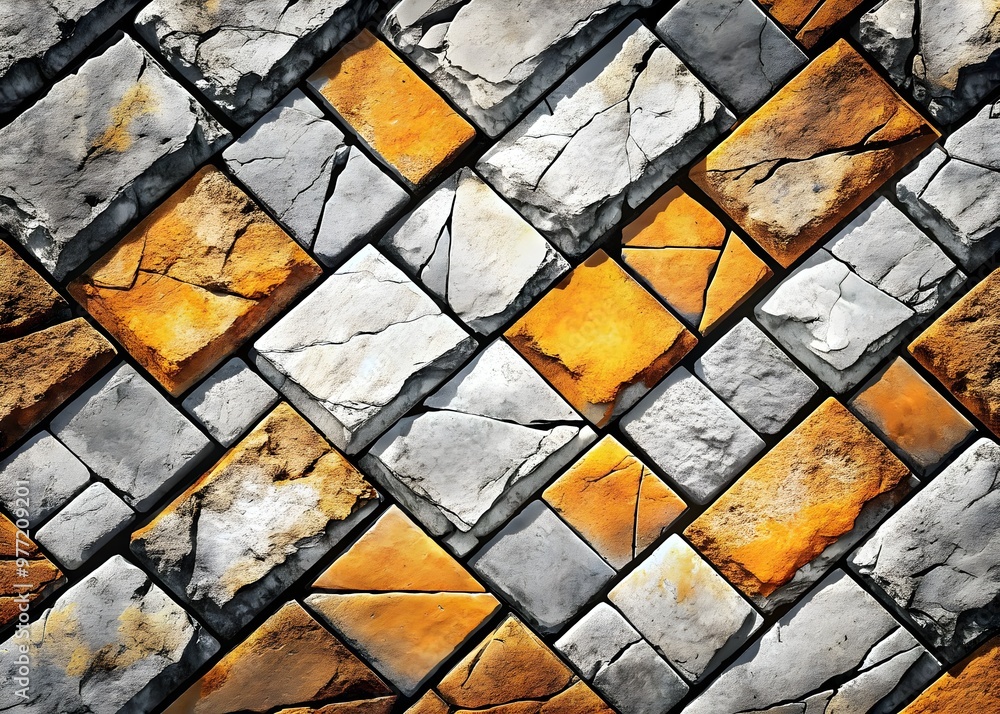 Poster decorative textured stone tiles pattern design modern architecture
