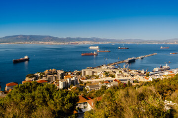 Beautiful Landscape View from Gibraltar in Spain South Coast, Europe