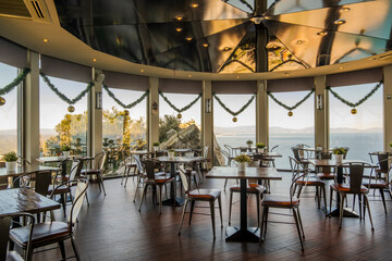 Beautiful view of interiors in restaurant of Gibraltar in Spain's South Coast, UK -  Britain