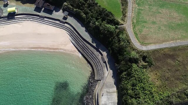 Drone view of Fukue island, Nagasaki, Japan,