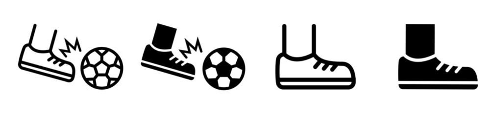 free kick football soccer icon foot hit the ball