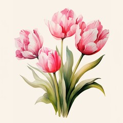 Fototapeta premium A Group Of Pink Flowers, a high resolution AI illustration