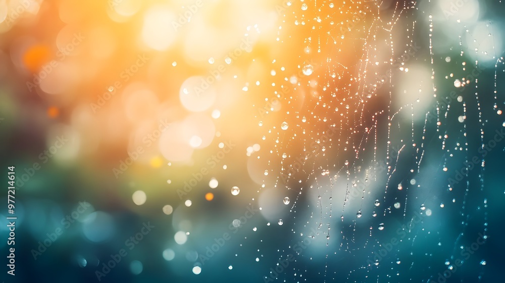 Poster a beautiful abstract scene of colorful bokeh lights shimmering through a window, creating a dreamy a