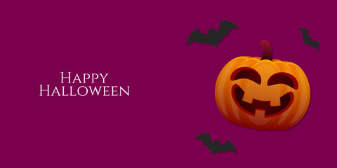 Happy Halloween background. Halloween greeting and party invitation design template. Vector illustration