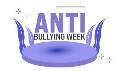 November is Anti-Bullying Week. Holiday concept. suitable for placard, background,Greeting Card, Poster design template with text inscription, standard Social Media Post.