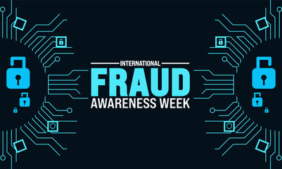 international Fraud Awareness Week. Holiday concept. suitable for placard, background,Greeting Card, Poster design template with text inscription, standard Social Media Post.