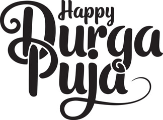 Happy Durga Puja Typography for T-shirt