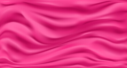 Pink realistic silk texture. Background with elegant satin fabric