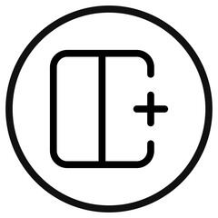 Editable add column to the right vector icon. Part of a big icon set family. Perfect for web and app interfaces, presentations, infographics, etc