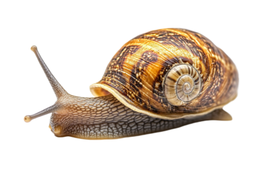 Garden snail on white background,png