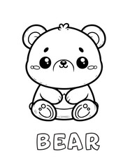 Bear Baby Animal Cartoon Coloring book with name