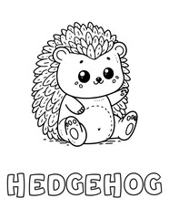 Hedgehog Baby Animal Cartoon Coloring book with name