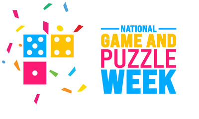 November is National Game and Puzzle Week background template. Holiday concept. suitable for placard, background,Greeting Card, Poster design template with text inscription, standard Social Media Post