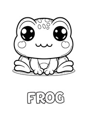 Frog Baby Animal Cartoon Coloring book with name