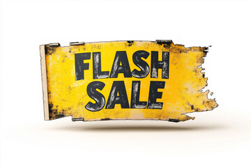 Flash sale banner with vibrant yellow background and bold black text, conveying urgency and excitement for limited time offer. Perfect for promotional materials