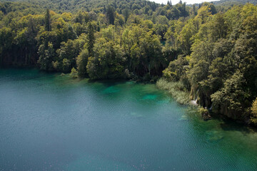 View of upper lakes at Pltivice Lakes National Park, Croatia