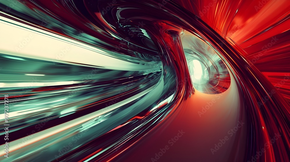 Aufkleber striking abstract representation of a high-speed hyperloop transportation system