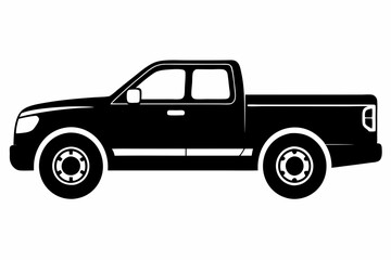 
Pickup silhouette, pickup graphic vector, pickup truck black icon isolated on white background