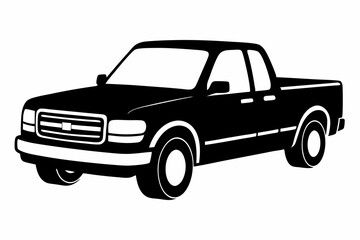
Pickup silhouette, pickup graphic vector, pickup truck black icon isolated on white background