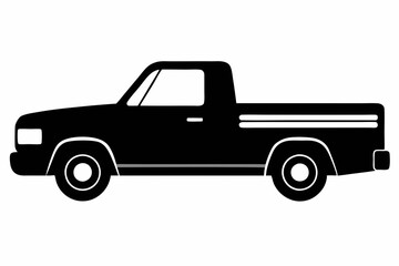 
Pickup silhouette, pickup graphic vector, pickup truck black icon isolated on white background