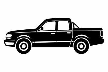 
Pickup silhouette, pickup graphic vector, pickup truck black icon isolated on white background