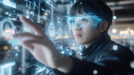 AI-driven election results projected in augmented reality