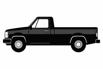 
Pickup silhouette, pickup graphic vector, pickup truck black icon isolated on white background