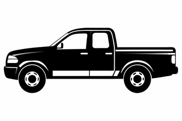 
Pickup silhouette, pickup graphic vector, pickup truck black icon isolated on white background