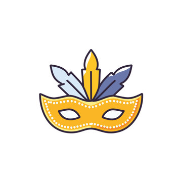 recommend clip art: Venetian mask with feathers vector icon art design