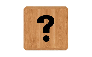 question mark on wooden board