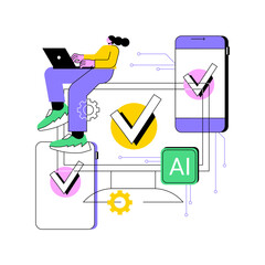 AI-Ensured Multi-Channel Customer Engagement abstract concept vector illustration.