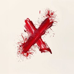 A Red X Made Out Of Paint, a high resolution AI illustration
