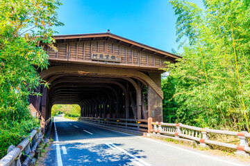 夏の阿蘇望橋　熊本県阿蘇市　Asobobashi Bridge in summer. Kumamoto Pref, Aso City.