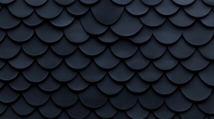 3D, Semigloss, Bricks stacked to create a Black block background. Fishscale Mosaic Tiles arranged in the shape of a wall.