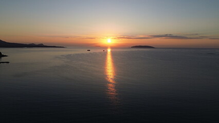 Drone view of Goto Fukue island, Nagasaki, Japan