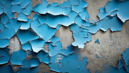 Obraz premium Texture of an aged concrete wall with peeling blue paint