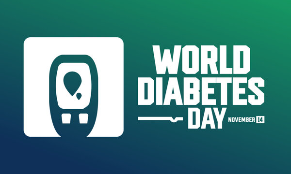 World Diabetes day is observed every year on November 14. Support for the fight against diabetes .Holiday concept template with text inscription. perfect for background, Greeting Card, Poster, Banner